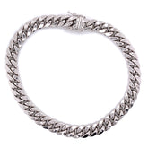 10K White Gold Miami Cuban Bracelet (Semi-Solid) -9.5MM - White Carat Diamonds